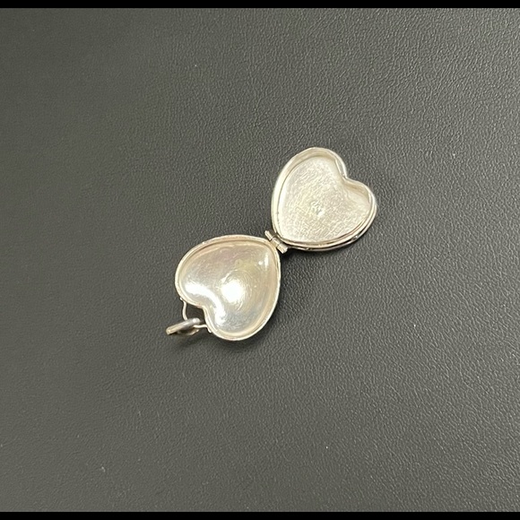 Sterling Silver Heart Locket/Necklace Pendant with Amethyst - Picture 3 of 3